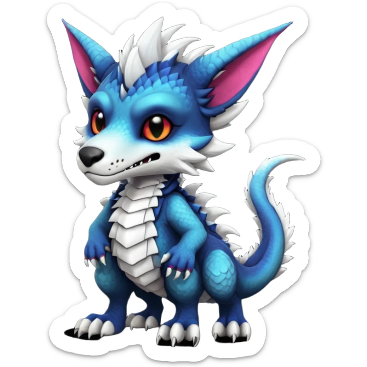 Cool gothic cute badass Vernid-Protogen-Dutch-Angel-Dragon-Sergal-Trico-Fursuit-furry-fursona sticker