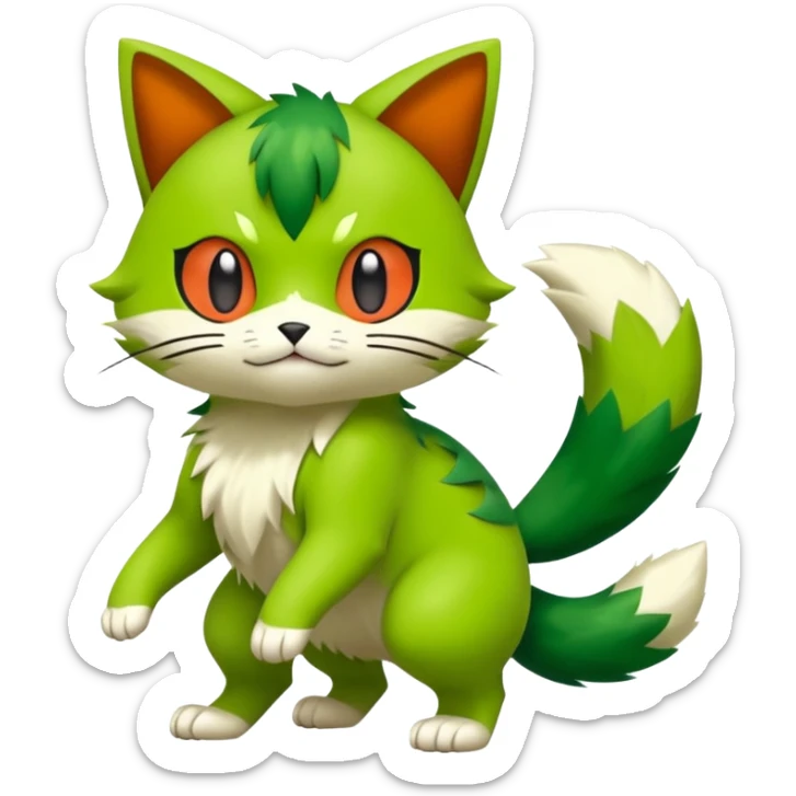 Sprigatito-Meowscarada-Pokémon-Fakémon-animal-fusion (full body) sticker