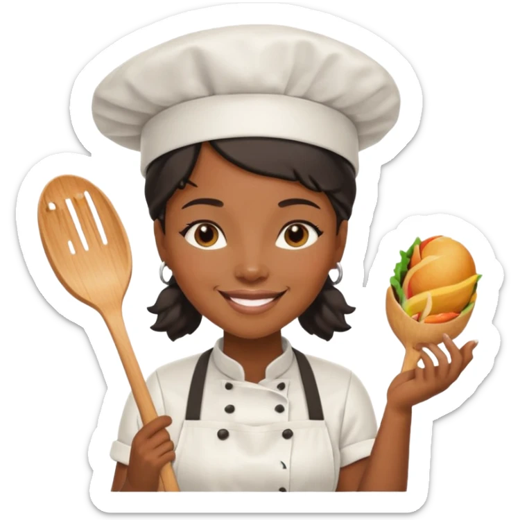 Food Truck Chef black woman sticker