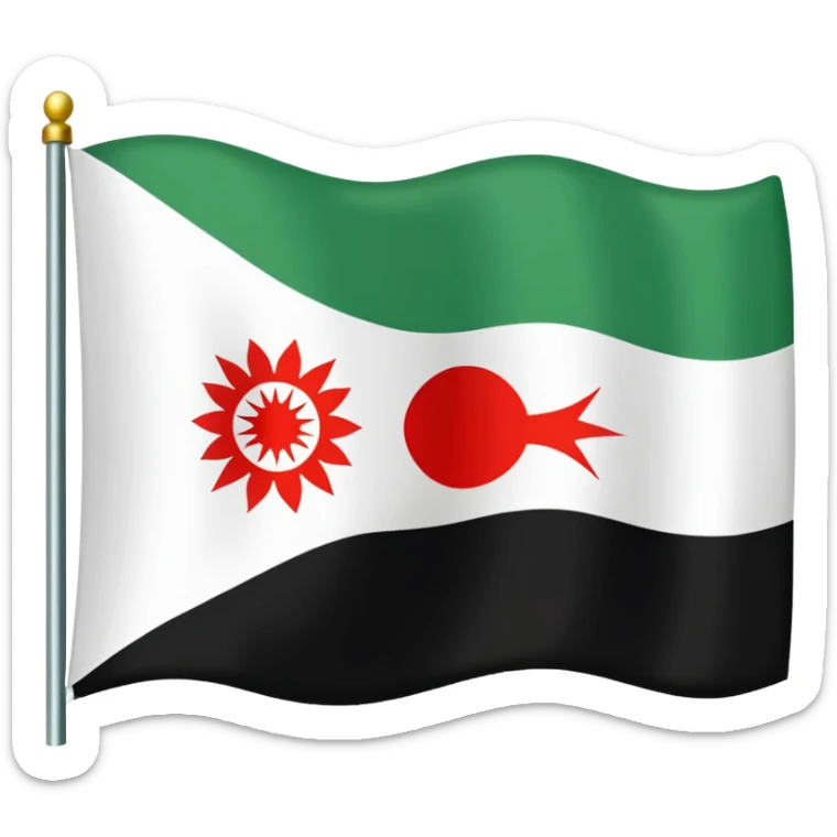 Just do a simple flag I want to put in my bio. Have u seen the panjshir flag do that it’s not in the emojis but make it exactly like the picture don’t add anything else. something on the middle search it up and make it in a shape of flag like the emojis no it’s goes like green on  sticker
