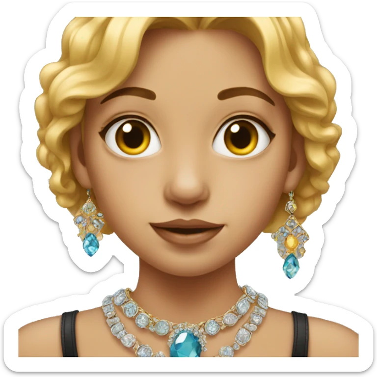 portrait of girl with jewelry sticker