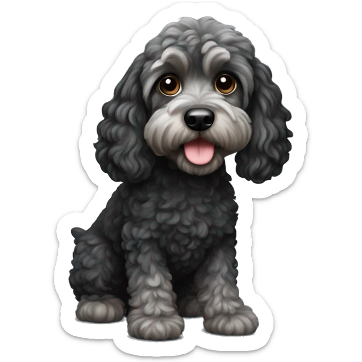 black cockapoo sticker