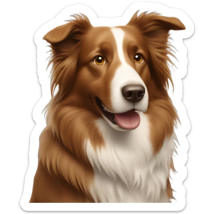 light brown border collie and woman with long brown hair sticker