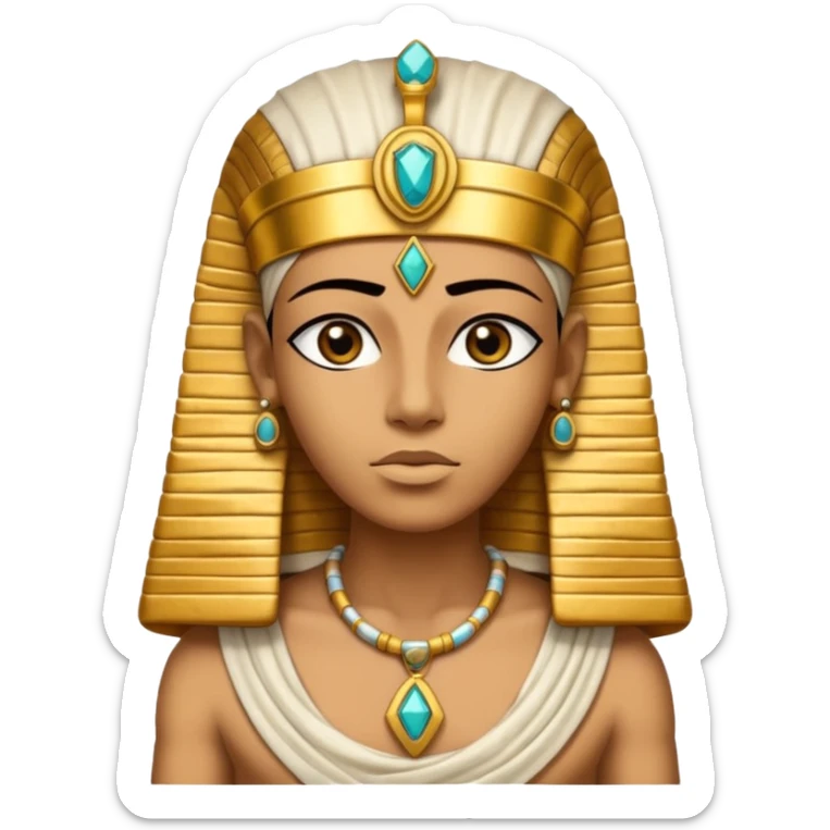 Mummy Pharaoh: Bandaged body with golden headdress and jeweled amulet.
 sticker