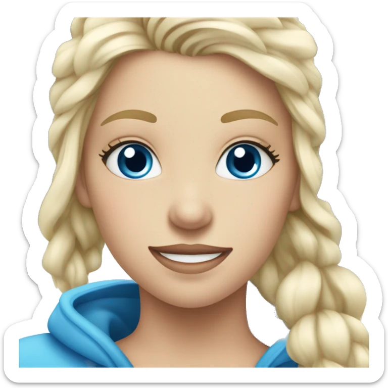 Blued eyed blonde girl ice skating outside sticker