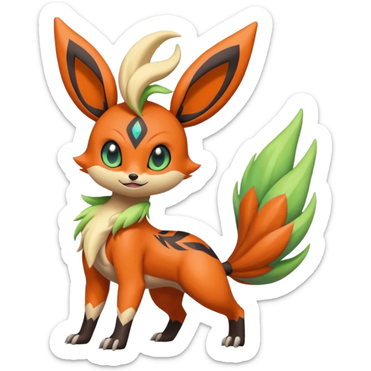 Colorful Exotic Meloetta-Flareon-Terrakion-Virizion-Venom-Stitch-Fakémon-creature-hybrid sticker