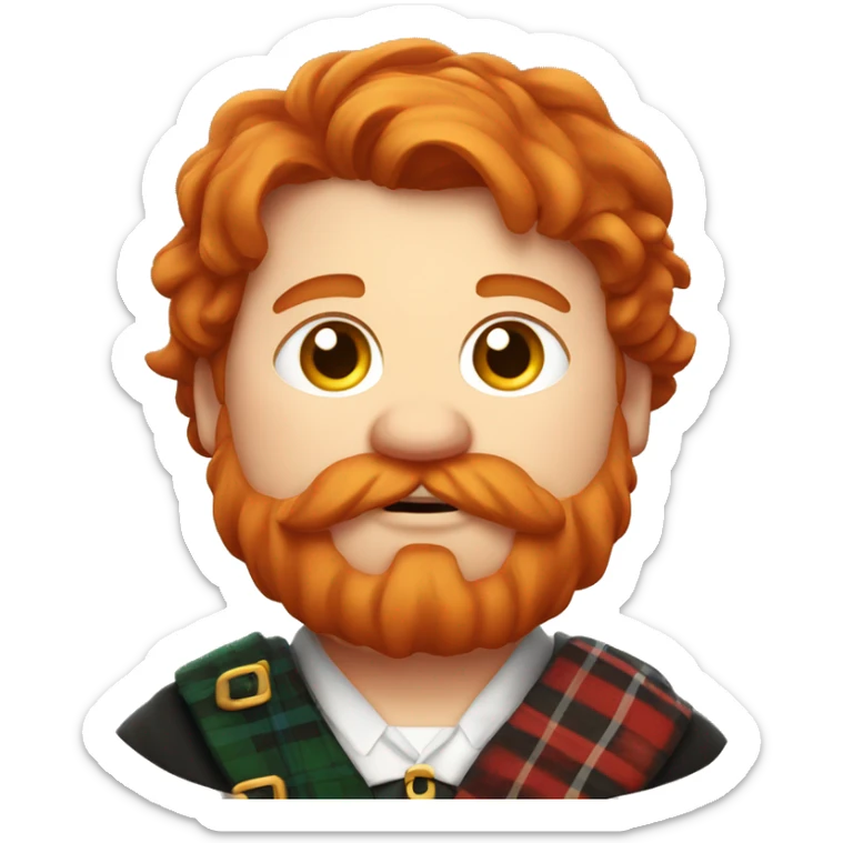 obese Scottish redhead male in a kilt and Scottish clothing sticker