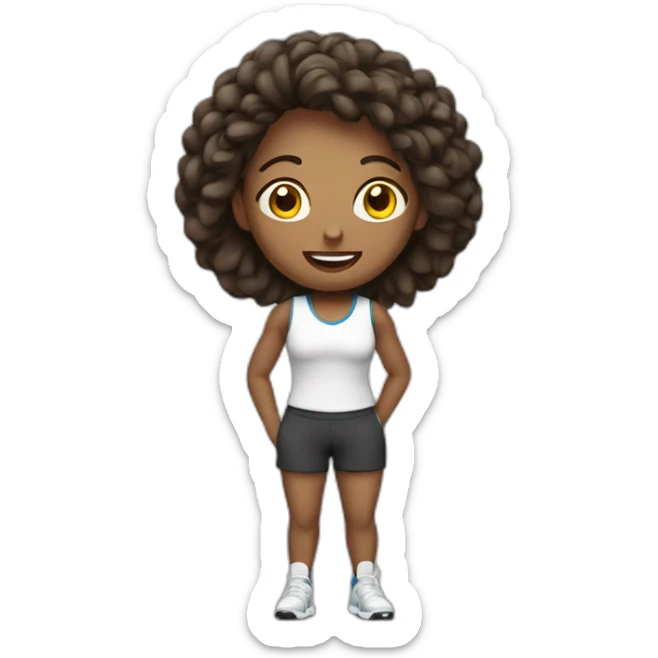 Women en voyant son corps en entier en tenue de sport sticker