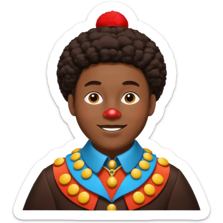 Sinterklaas zijn knecht, zwarte piet met , kraag, Piet pak  sticker