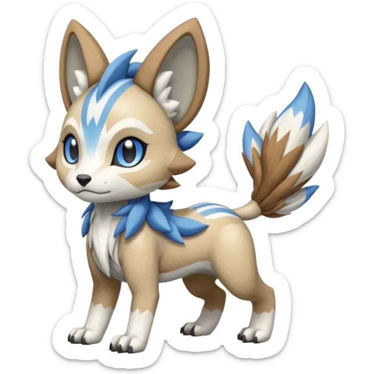 Meloetta-WereGarurumon-Trico-Pokémon-Fakémon-fusion-hybrid-creature sticker