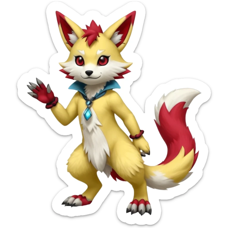 Cool gothic cute Kemonomimi Nekomimi Japanese Anime Kemono Furry Style Manectric-Zangoose-Zeraora-Sergal-Fursuit-furry-fursona sticker