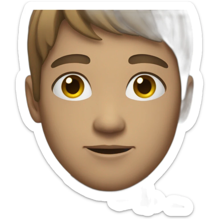 A human their head is circle  sticker