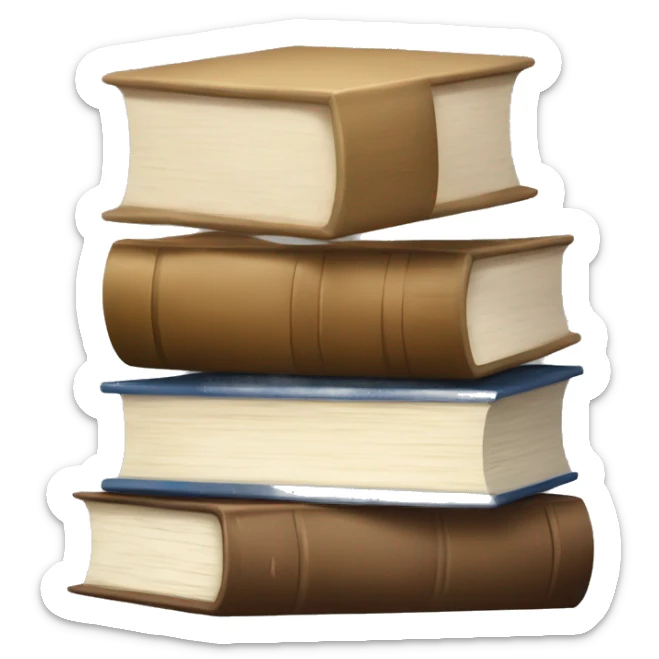 neutral stack of books sticker