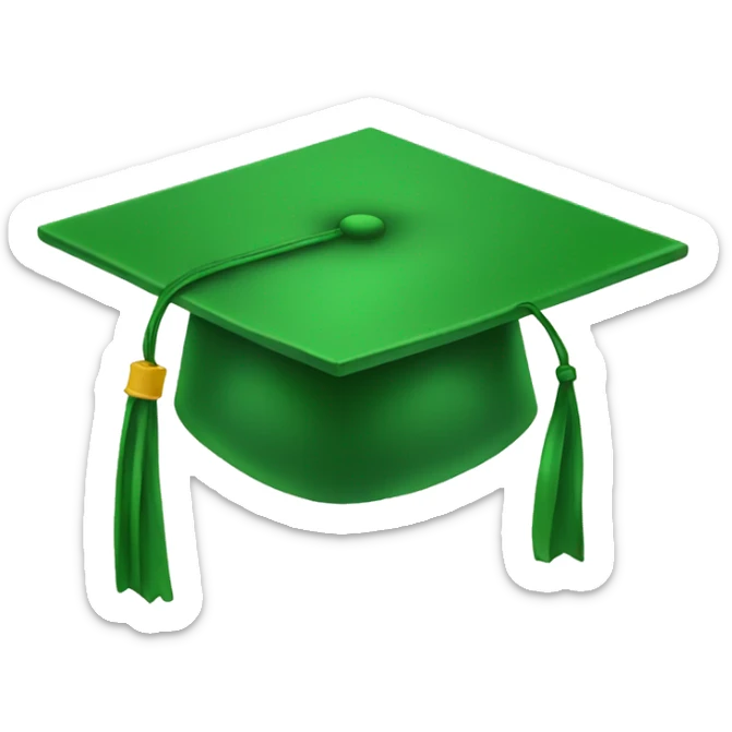Green graduation cap sticker