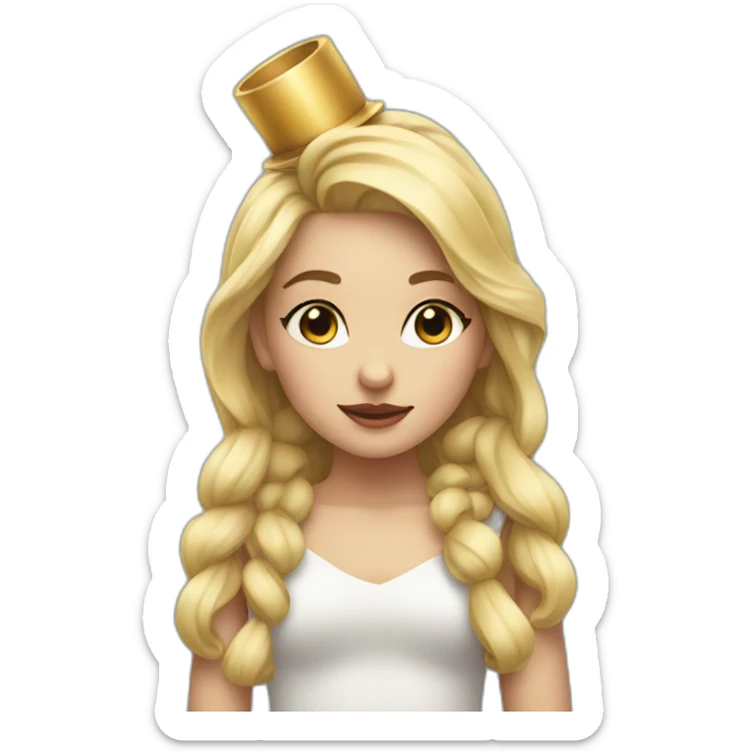 A beautiful girl with blonde hair with a festive pipe in her mouth sticker