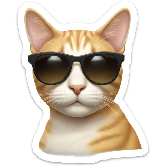 Cat with sunglasses sticker