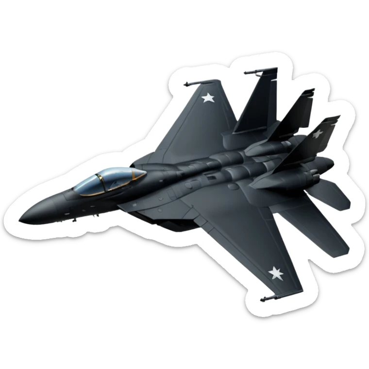 American F15, strict top-down orthographic view, silhouette clarity over realism sticker