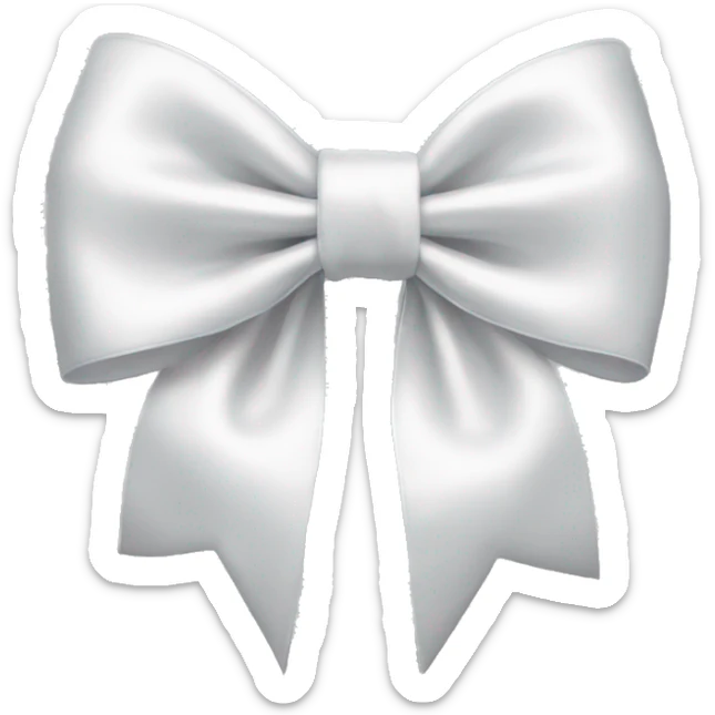 white satin bow sticker