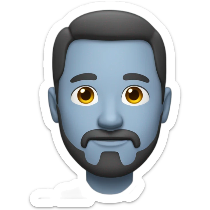 45 year old man with a goatee, brunette, wearing a blue business shirt sticker