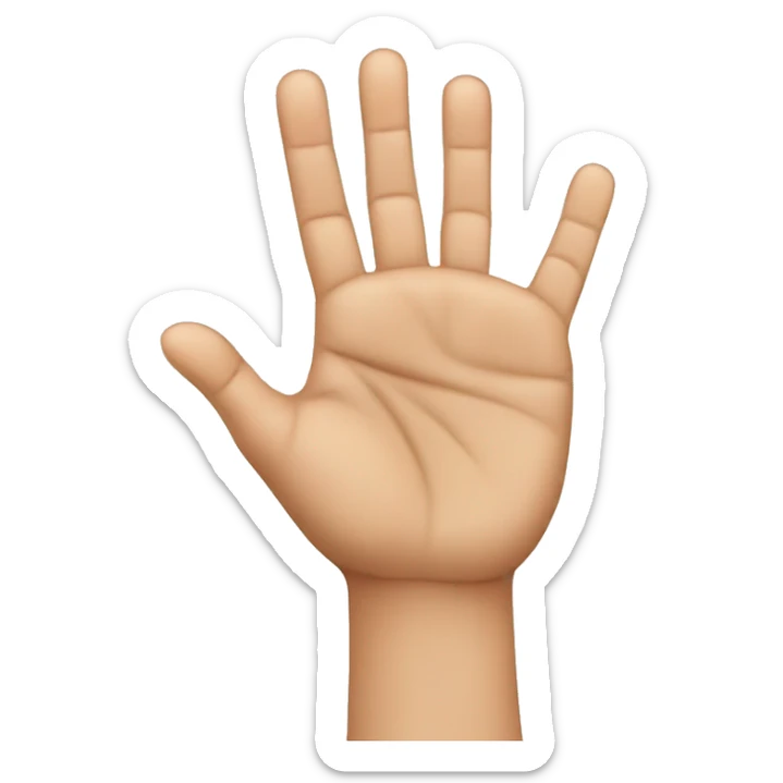 A hand with the thumb and ring finger touching and the following fingers: the index, middle and little finger raised sticker