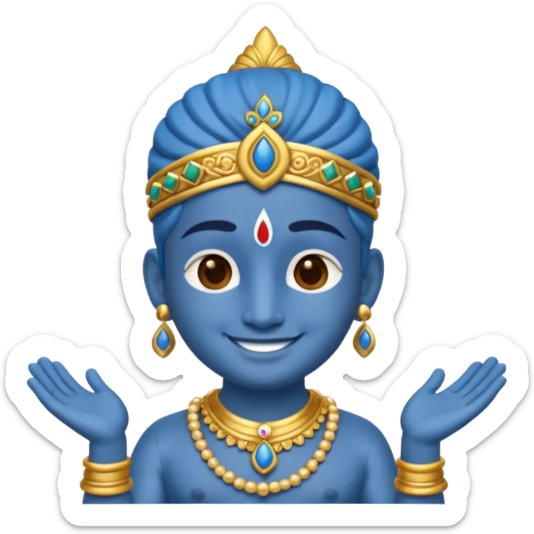 small emoji of god Krishna, which can used in  text massage  like we used other  sticker