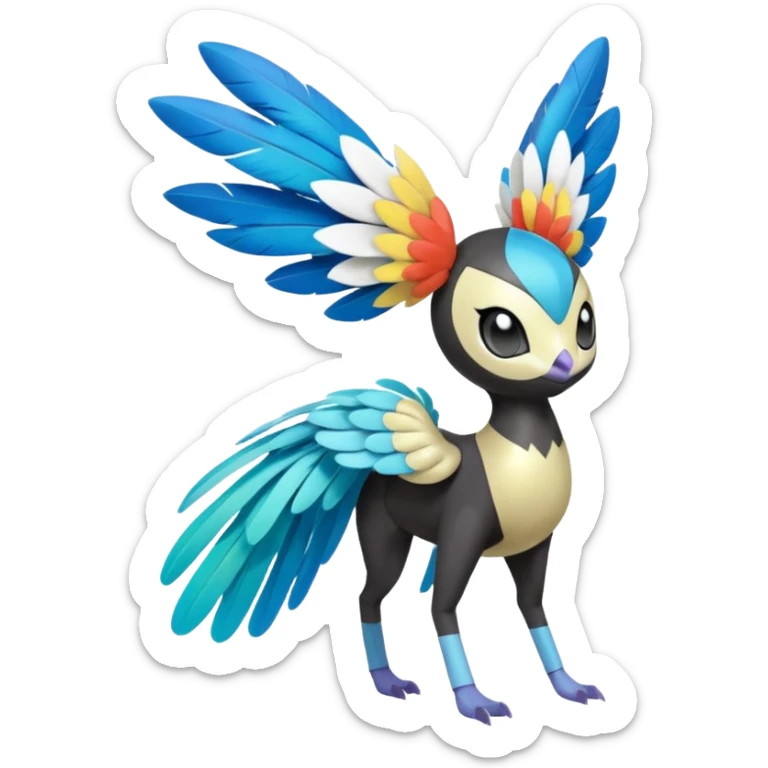 Meloetta-Swablu-Trico-Pokémon-Fakémon-fusion-hybrid-creature sticker