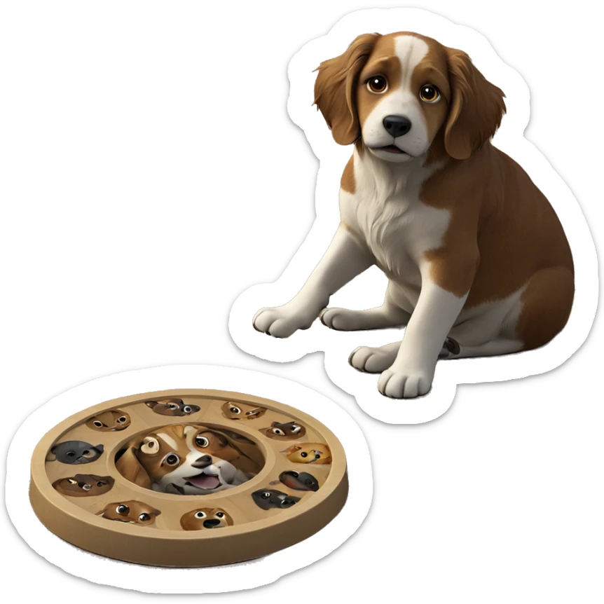 realistic indoor animal scene sticker