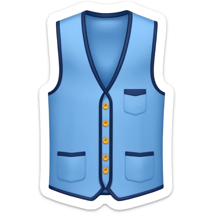 Crie um emoji de uma camisa social azul claro com um colete azul marinho por cima sticker