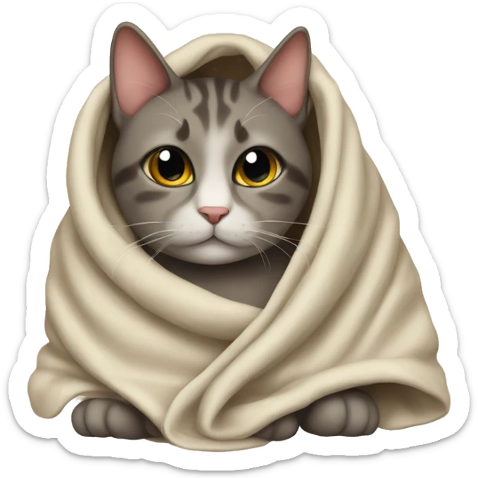 Cat with blanket sticker