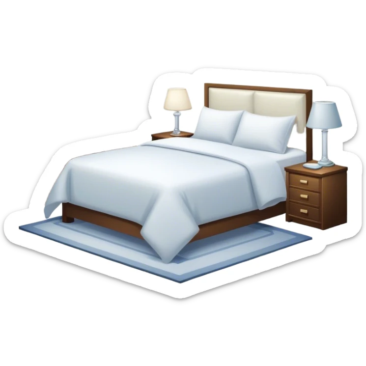 A dimly lit white bedroom. The bed is neatly made, and a glass of water sits beside a book on a cozy nightstand. Soft lighting signals a peaceful wind-down, representing the calm and control that comes from reclaiming your evenings. sticker
