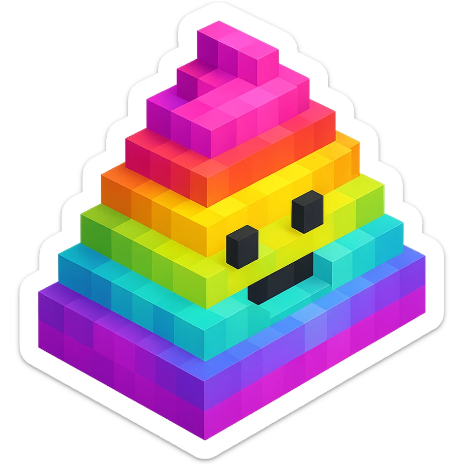 Poo rainbow  sticker