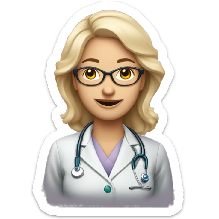 Dessine moi une image humoristique d'un docteur femme metisse  tres professionel  sticker