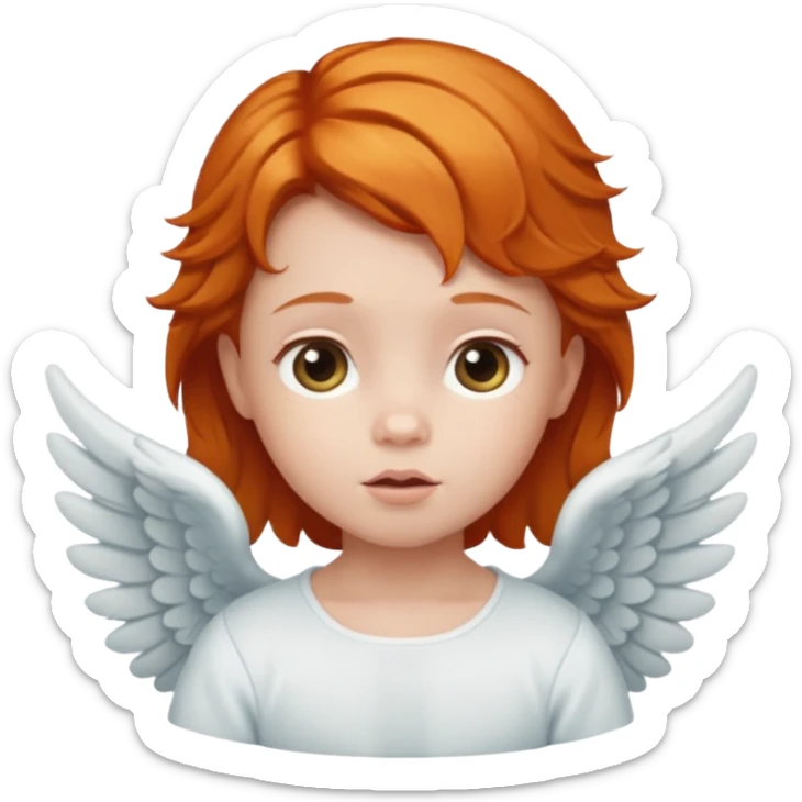 Make a baby angel emoji of just the face and have a piece of ginger hair sticker