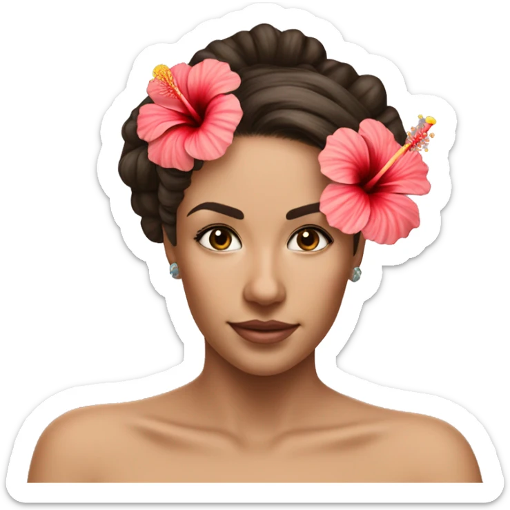 Hibiscus Flower in hair as a hairclip big  sticker