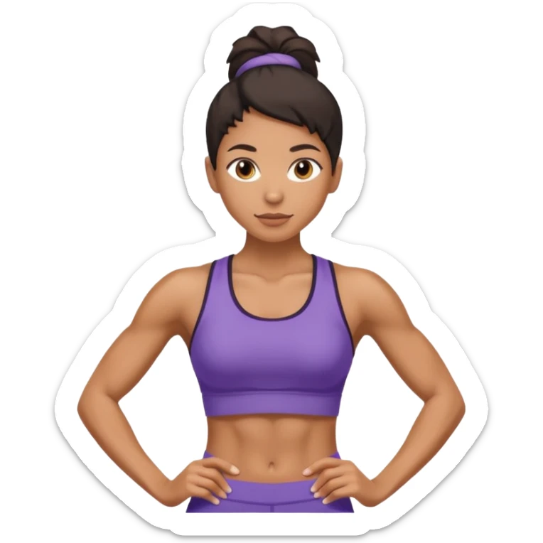 Mixed race woman in gym clothes skinny with muscles  sticker