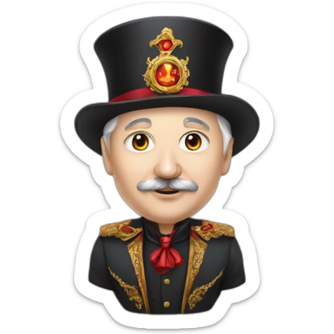 Emoji of President Lukashenko in a magician costume sticker