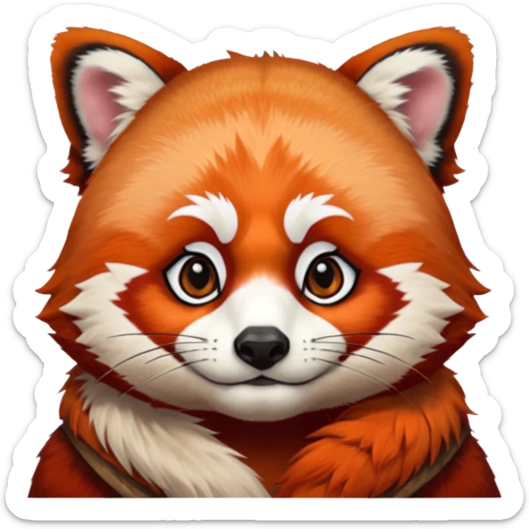 Face of a red panda with avatar the last airbender tattoo on the forehead sticker