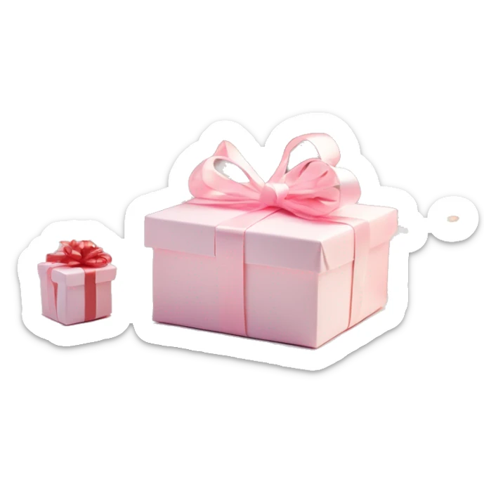 Light pink Christmas gifts under a white Christmas tree  sticker