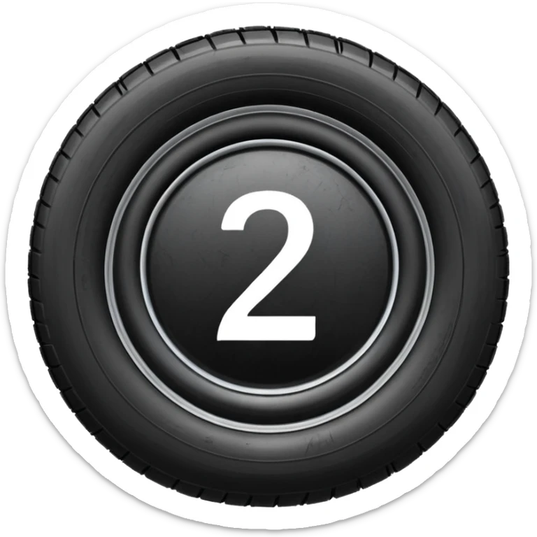 semi tire with the number 2 bright in the center of it sticker