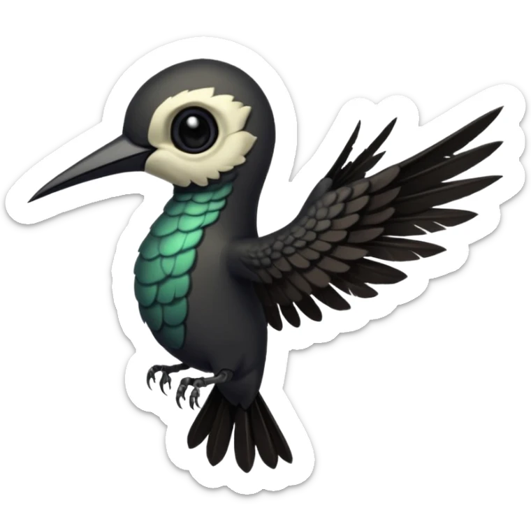 creppy demon like hummingbird with  creppy and very long wings   staring in your soul sticker