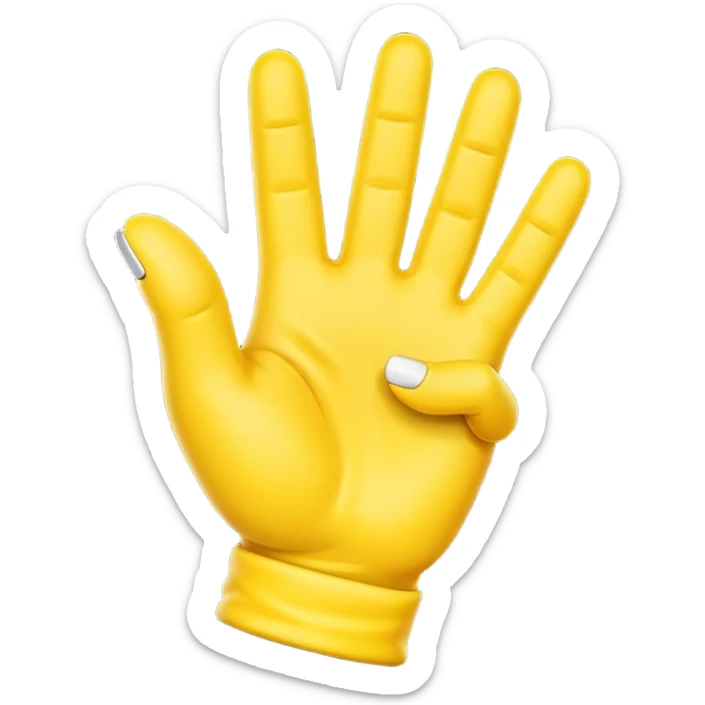 Make me an emoji of a hand with 2 fingers ni a zipped all yellow sticker