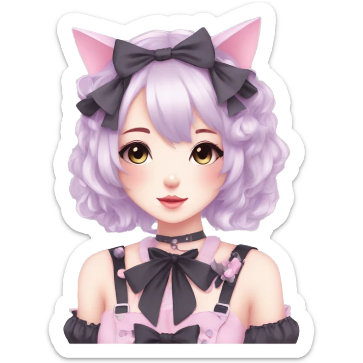 Pastel Edgy Kawaii Cute Beautiful Elegant Pretty Anime Punk Lolita Catgirl sticker