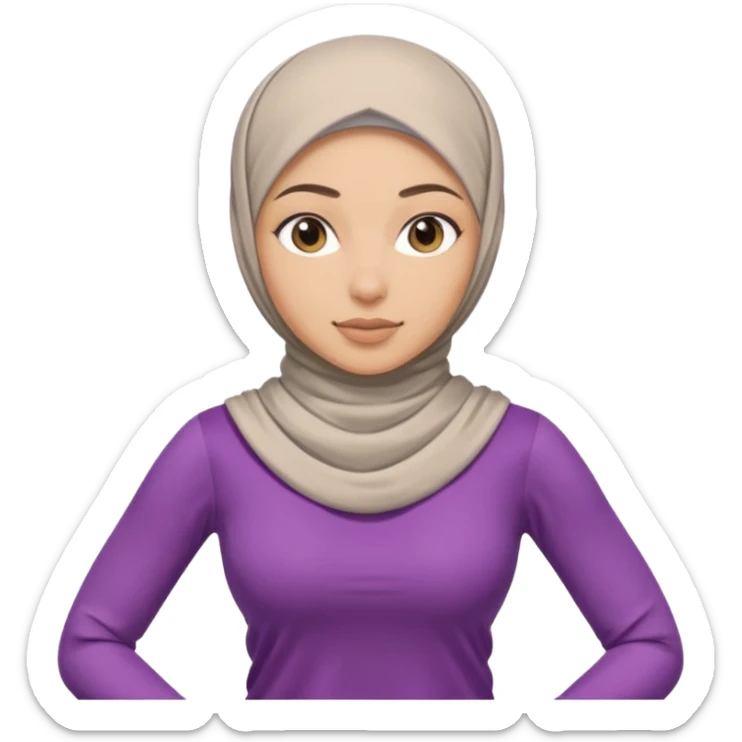 High resolution girl wearing a hijab and is a fitness trainer sticker