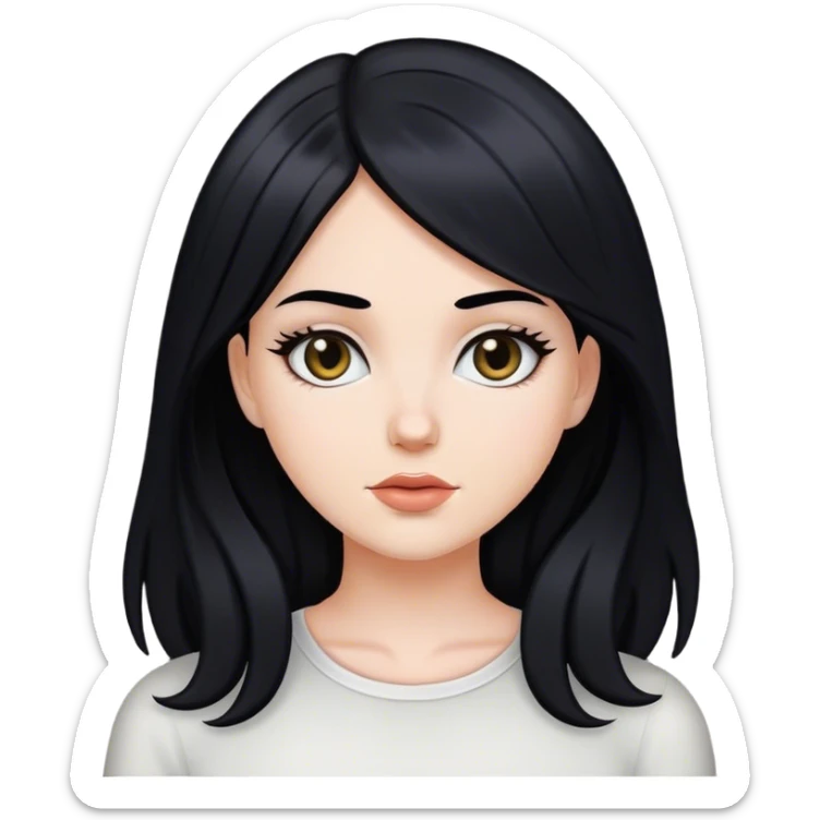 Chica blanca con pelo negro sticker