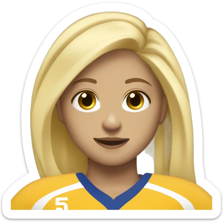 Volleyball player, number five , girl, blonde long hair  sticker