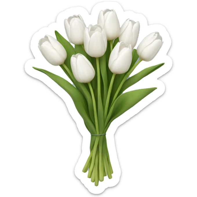 white tulip bouquet  sticker