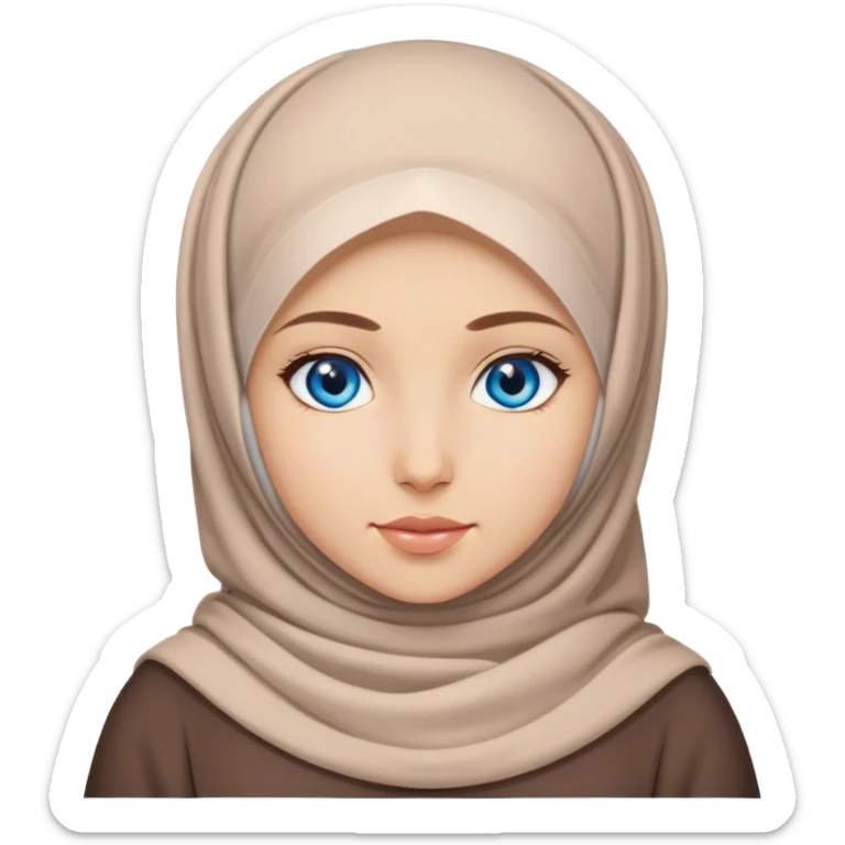 Turkish beautiful finish Konya girl blue eyes with hijab and cultured dress sticker