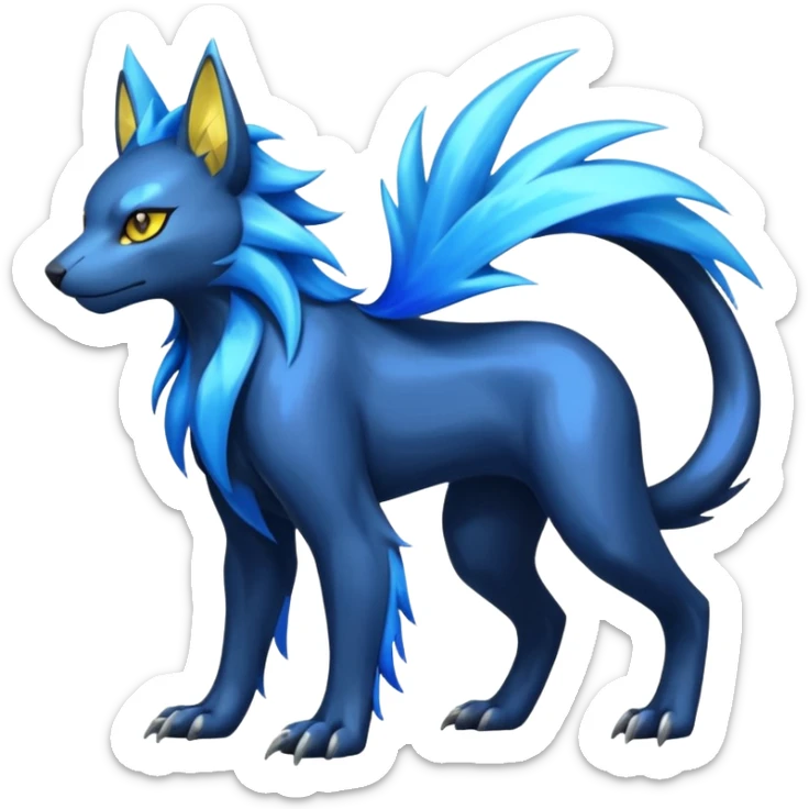 PalkiaZeraora-Manectric-Luxray-Fakémon-fusion-animal-creature, full body  sticker