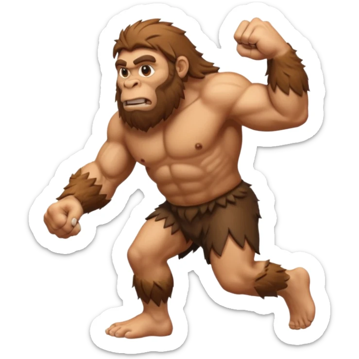 Can you make a emoji of a Neanderthal  with his knuckles dragging on the ground? sticker