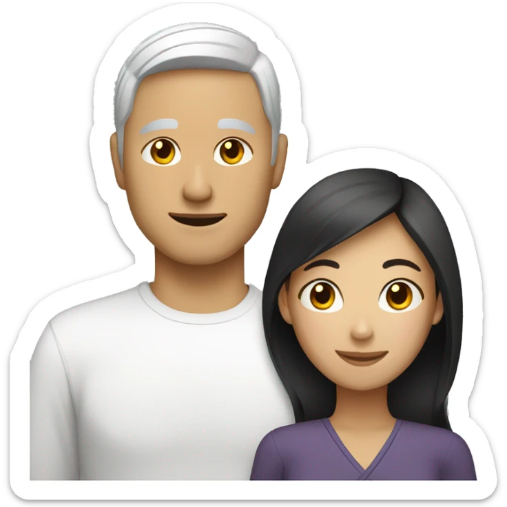 white male asian female couple sticker